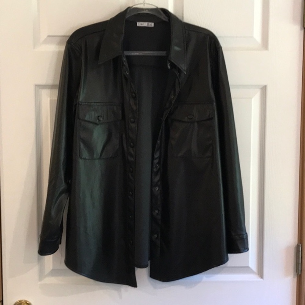 Rex Pleather Polyurethane Button Up Jacket - image 1